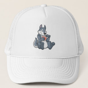 Wolf in Poker met Poker-kaarten Trucker Pet
