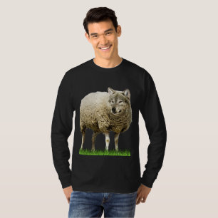 wolf in schaap kleedt mannen shirt donker