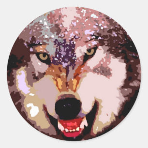 Wolf in Snow Ronde Sticker