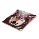 Wolf in Snow Tegeltje (Zijkant)