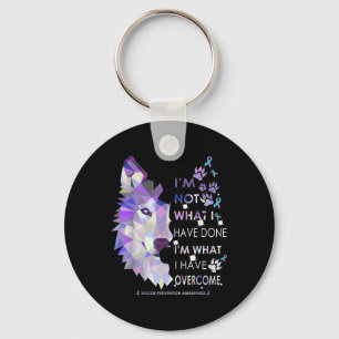 Wolf in wat ik heb overwonnen zelfmoordpreventie w sleutelhanger