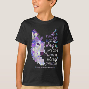 Wolf in wat ik heb overwonnen zelfmoordpreventie w t-shirt