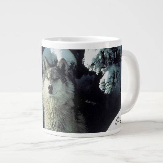 Wolf in Winter Extra Grote Beker (Voorkant rechts)