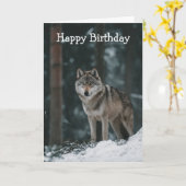 Wolf in Winter Kaart (Gele Bloem)