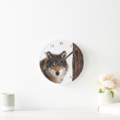 Wolf in Winter Snow Ronde Klok (Huis)