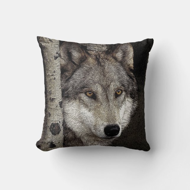 Wolf Ink Art Pillow Kussen (Voorkant)