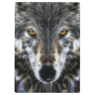 Wolf Inspirational graphic Portrait Klembord