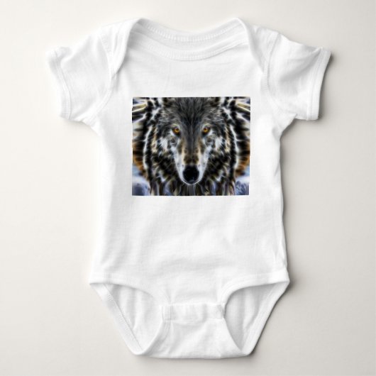 Wolf Inspirational graphic Portrait Romper (Voorkant)