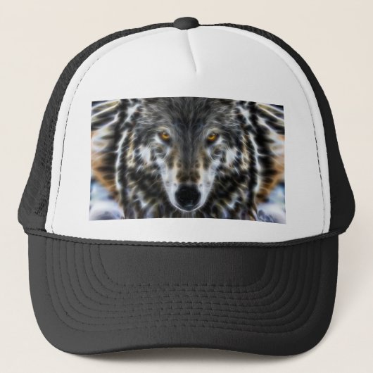Wolf Inspirational graphic Portrait Trucker Pet (Voorkant)