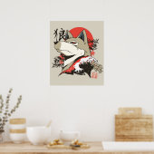 Wolf Japanse Kunst Poster (Keuken)