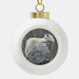 Wolf Keramische Bal Ornament