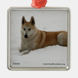 Wolf kerstboomversiering metalen ornament
