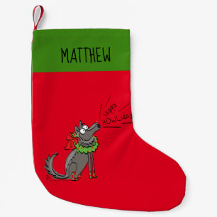 Wolf KerstHappy Howlidays Funny Kleine Kerstsok