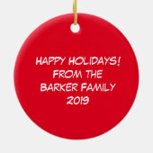 Wolf Kerstmis Funny Cute Kinderen Keramisch Ornament (Achterkant)