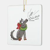 Wolf Kerstmis Funny Cute Kinderen Keramisch Ornament (Links)