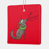 Wolf Kerstmis Funny Cute Kinderen Keramisch Ornament (Links)
