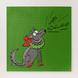 Wolf Kerstmis Funny Cute Kinderen Legpuzzel