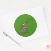Wolf Kerstmis Funny Cute Kinderen Ronde Sticker (Envelop)