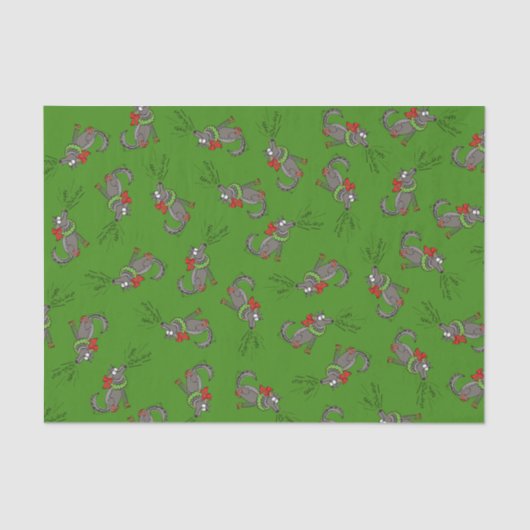 Wolf Kerstmis Funny Cute Kinderen Tissuepapier (Voorkant)