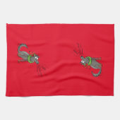 Wolf Kerstmis Funny Kinder Cute Theedoek (Horizontaal)