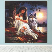 Wolf Kijk Canvas Afdruk (Insitu (Houten vloer))
