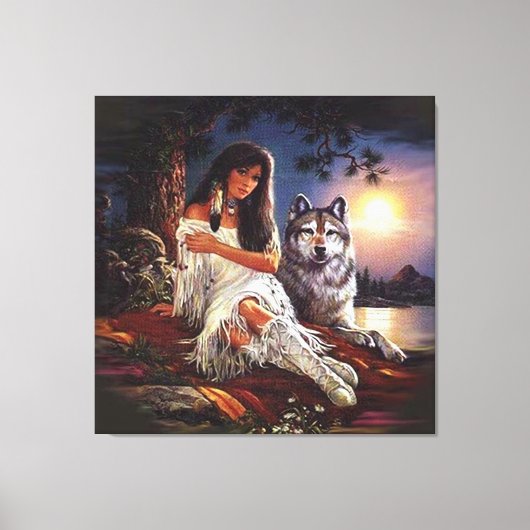 Wolf Kijk Canvas Afdruk (Voorkant)