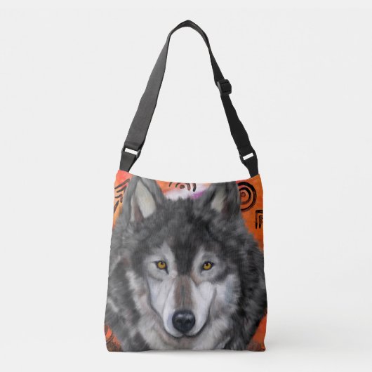 Wolf Kunst Crossbody Tas (Voorkant)