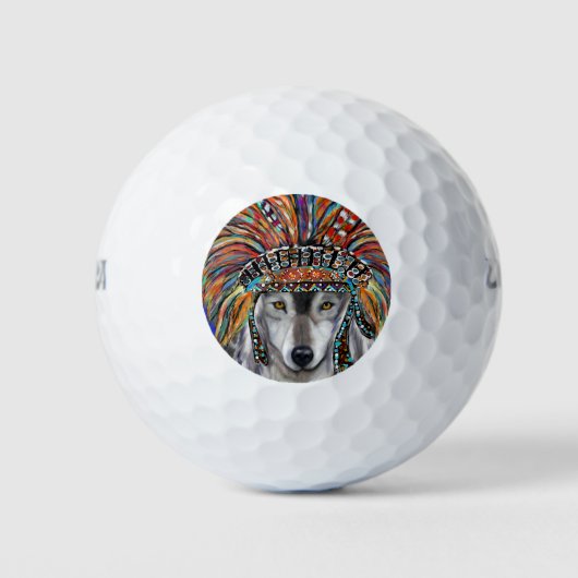 Wolf Kunst Golfballen (Voorkant)