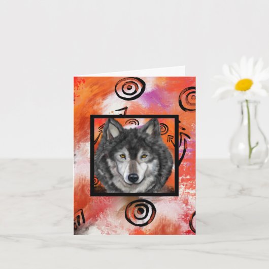 Wolf Kunst Kaart (Kleine Plant)