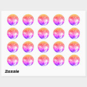 Wolf kunst ronde sticker (Vel)