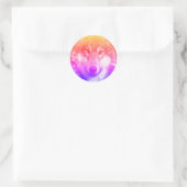Wolf kunst ronde sticker (Tas)