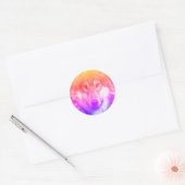 Wolf kunst ronde sticker (Envelop)