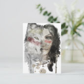 Wolf Lady Briefkaart (Staand voorkant)