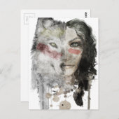 Wolf Lady Briefkaart (Voorkant / Achterkant)