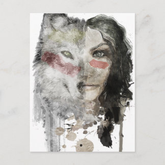 Wolf Lady Briefkaart