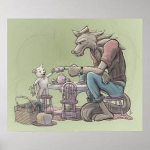 Wolf & Lamb Tea Party Poster