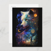Wolf Landscape Surreal Fantasy Briefkaart (Voorkant / Achterkant)