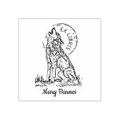 Wolf Library Bookplate Rubberstempel (Afrduk)