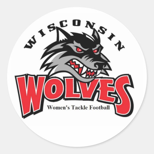 Wolf logo ronde sticker (Voorkant)
