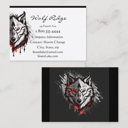 Wolf Logo Wolven Natuur Custom Visitekaartje (Voorkant / Achterkant)
