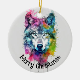 Wolf Logo Wolven Natuur Custom Visitekaartje Keramisch Ornament