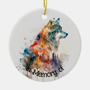 Wolf Logo Wolven Natuur Custom Visitekaartje Keramisch Ornament
