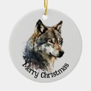 Wolf Logo Wolven Natuur Custom Visitekaartje Keramisch Ornament