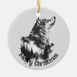 Wolf Logo Wolven Natuur Custom Visitekaartje Keramisch Ornament