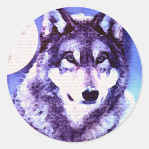 Wolf Look - Eenzame Wolf Ronde Sticker