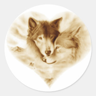 Wolf Love Ronde Sticker