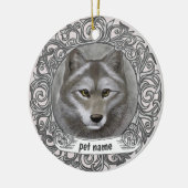 Wolf Loving Memory-hanger Keramisch Ornament (Links)