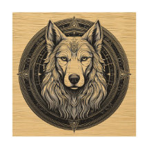 Wolf lunaire : Art du bois céleste