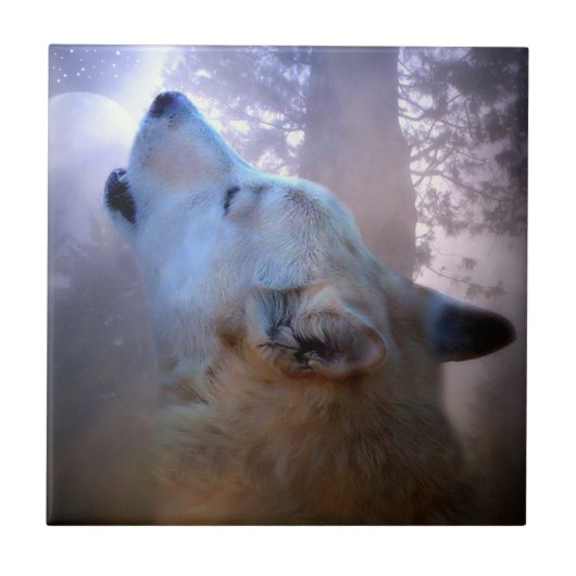 Wolf Magic Art Tegel Tegeltje (Voorkant)