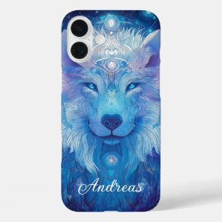 Wolf Magie Blau iPhone 16 Plus Hoesje